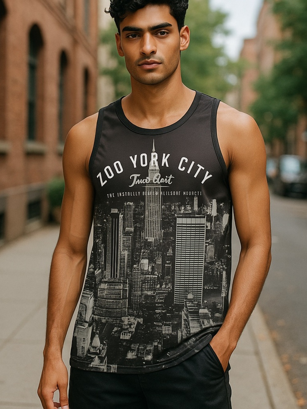 Zoo York Black City Skyline Tank Top for Men
